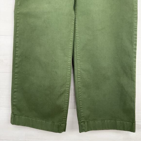 J.Crew Pleated Capeside Chino Pants Women 14 Green Relaxed Straight Cotton - Picture 5 of 15